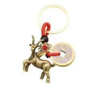 Hao Wu Xuan Llavero artístico Colgante retro Llavero con colgante retro con amuleto de dinero de los cinco emperadores 2026 Año del Feng Shui Llavero de la Suerte