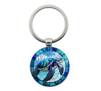 Hao Wu Xuan Llavero de tortuga estilo retro - regalo ideal para la longevidad y la paz, bendición perfecta para los mayores y amigos