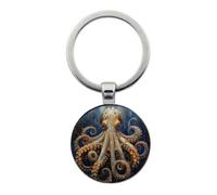 Hao Wu Xuan Llavero, diseño retro de pulpo, estilo sencillo, elección ideal para San Valentín, Halloween y regalo de amigos