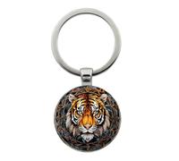Hao Wu Xuan Llavero tigre de 1 pieza con gema del tiempo, colgante en bolso - ideal para cumpleaños, aniversarios y regalo de San Valentín