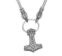 Hao Wu Xuan Moda Cuerda vikinga 's Ravens of 's Colgantes Martillo de Cuervo Vikingo Collar eslavo talismán Premio