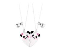 Hao Wu Xuan Moda Dibujos Animados Panda con el corazón Roto Colgante Collar Pareja para niños Chicas Moda Amistad Mejores Amigos Regalos Regalos