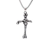 Hao Wu Xuan Moda Diseño Creativo Colgante de Calavera de Cuervo Vintage para Hombres Punk Gótico Collares únicos de Cruz Moda Premio de Moda