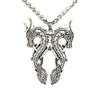 Hao Wu Xuan Moda Doppio Drago Pendente Norreno Vichingo Amuleto Talismano Gotico Accessori Collana Uomo prezzie
