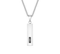 Hao Wu Xuan Moda Geometrico Verticale Bar Collane per Gli Uomini Ragazzi, 3D Pilastro Pendente con Scatola Catena, Regalo Di Natale A Papà Figlio prezzie