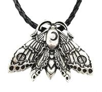 Hao Wu Xuan Moda Gotico Morte Falena con Luna Farfalla Insetto Pendente n Uomini Collana Donne Regali