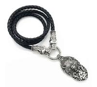 Hao Wu Xuan Moda Lupo Proteggimi Vichingo Valknut Simbolo Pendente Teste di Lupo Punk Catena di Cuoio Da Uomo Collane Talismano Amuleto prezzie