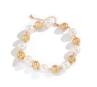 Hao Wu Xuan Moda Lusso Imitazione Perla Breve Girocollo Collana per Le Donne Punk CCB Plastica Perline Collana Collare Catena sul Collo prezzie