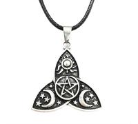 Hao Wu Xuan Moda Nodi Simboli Stregoneria Sole Stella Tripla Luna DEA Pendente Collana Mens Donna Accessori prezzie