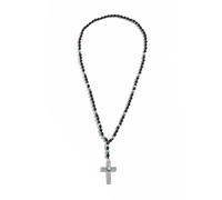 Hao Wu Xuan Moda Roccia Vulcanica Perline di Pietra Naturale Collana Lunga per Gli Uomini Vintage Croce Pendente Collana Maschile Colar Collo Accessorio prezzie