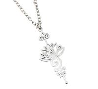 Hao Wu Xuan Moda y el Collar de la Puerta Secreta Cadena de Cuerda Hecha a Mano con Esqueleto de Piedra con Llave de Piedra con Colgante para Mujeres Hombres