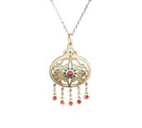 Hao Wu Xuan Mordedor de Jade Blanco Natural Hetian Esmalte Porcelana Artesanía Collar Pulsera Conjunto Encanto Retro Joyería de Plata Femenina