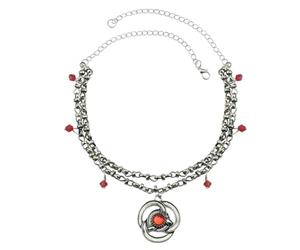 Hao Wu Xuan Película clásica Estadounidense Rhaenyra Targaryen Rubí Rojo Doble Capa Cha Collar Joyería de Moda