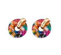 Hao Wu Xuan Pendientes de Poste Coloridos para Mujeres Joyería de Moda de Resina Estilo Moderno Bohemia Accesorios de Vacaciones Regalos 441