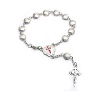 Hao Wu Xuan Pulsera de Rosario de Conchas con Brillo de Cadena de Cuerda para Hombres y Mujeres Joyería de Moda Vintage Strand Cross