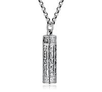 Hao Wu Xuan r Collar Mantra de Seis Caracteres Puede Abrir la Caja de Gawu Colgante para Hombre Encanto Vintage Joyería de Banquete