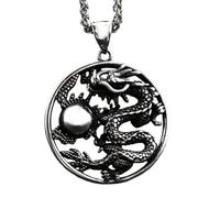 Hao Wu Xuan Singular 3D mitología china Dragón Tuzhu Colgante Masculino Animal Clásico LBP8-804