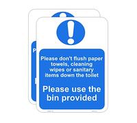 Haobase 2 piezas Please Do Not Flush toallas de papel, toallitas de limpieza o artículos sanitarios en el inodoro, utiliza el cartel proporcionado, vinilo autoadhesivo (20 cm x 15 cm)