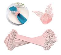 HAOBIN 40 Piezas Anillos De Servilletas Mariposa Anillo De Servilleta Papel De La Servilleta Hebillas Servilleteros De Aro Anillo De Servilleta para Decoraciones De Mesa De Fiesta De Banquete De Boda