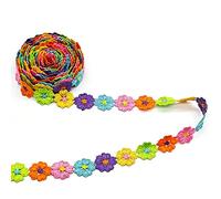 HAOBIN 5 Yardas 25 Mm Cinta De Flores De PoliéSter Apliques Costura Bordado Manualidades Flor De Costura De Encaje Flor Encaje Apliques Costura DecoracióN Artesanal,Decoraciones De Costura Boda (flor)