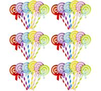HAOBIN Cupcake Toppers Toppers para Pastel 60 Piezas Topper De Pastel De Piruleta Decoraciones De La Torta Bricolaje DecoracióN De Pasteles Boda CumpleañOs Suministros DecoracióN,6 Colores