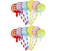 HAOBIN Cupcake Toppers Toppers Para Pastel Topper De Pastel De Piruleta Decoraciones De La Torta Bricolaje DecoracióN De Pasteles Boda CumpleañOs Suministros DecoracióN,6 Colores (12pcs)