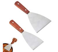 HAOBIN Raspador De Parrilla EspáTula De Acero Inoxidable Durable EspáTula De Acero Inoxidable Para Asar Carne Teppanyaki Y Limpiar SartéN Para Parrilla,Apto Para Lavavajillas,2 Piezas