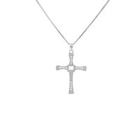 Haobook Collar con colgante de cruz de velocidad y pasión Dominic Toretto Cadena de plata de ley 925 Colgante de cuello cruzado para hombre Joyería Regalos de Acción de Gracias de Navidad Unisex,S#