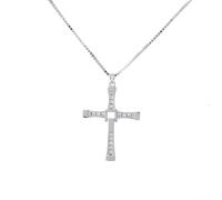 Haobook Collar con colgante de cruz de velocidad y pasión Dominic Toretto Cadena de plata de ley 925 Colgante de cuello cruzado para hombre Joyería Regalos de Acción de Gracias de Navidad Unisex,L#