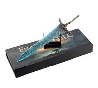 haobook Elden Dark Moon Greatsword with Display Stand Gift Box 11.8 En Straight Sword Action Figuras Toys Suministros de Fiesta Decoración del Escritorio Amantes de los Juegos