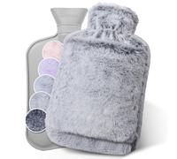 HAOCEE Bolsa De Agua Caliente Con Funda, 2L, Bolsillo Tipo Canguro, Gris | Calor Uniforme, Adecuada Para Cuello, Hombros, Espalda, Abdomen, Regalo Para Familiares, Amigos, Pareja