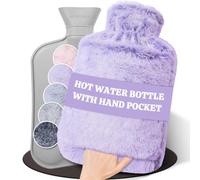 HAOCEE Bolsa De Agua Caliente Con Funda, 2L, Bolsillo Tipo Canguro,morado | Calor Uniforme, Adecuada Para Cuello, Hombros, Espalda, Abdomen, Regalo Para Familiares, Amigos, Pareja