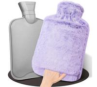 HAOCEE Bolsa De Agua Caliente Con Funda, 2L, Bolsillo Tipo Canguro,morado | Calor Uniforme, Adecuada Para Cuello, Hombros, Espalda, Abdomen, Regalo Para Familiares, Amigos, Pareja