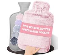 HAOCEE Bolsa De Agua Caliente Con Funda, 2L, Bolsillo Tipo Canguro, Rosa | Calor Uniforme, Adecuada Para Cuello, Hombros, Espalda, Abdomen, Regalo Para Familiares, Amigos, Pareja