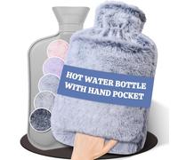 HAOCEE Bolsa De Agua Caliente Con Funda, Bolsillo Tipo Canguro,Azul oscuro | Calor Uniforme, Adecuada Para Cuello, Hombros, Espalda, Abdomen, Regalo Para Familiares, Amigos, Pareja