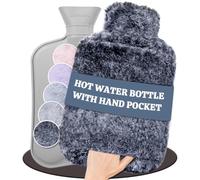 HAOCEE Bolsa De Agua Caliente Con Funda, Bolsillo Tipo Canguro, Gris Oscuro | Calor Uniforme, Adecuada Para Cuello, Hombros, Espalda, Abdomen, Regalo Para Familiares, Amigos, Pareja