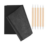 HAOCHEN 100 Hojas Papel Transferde Papel de Calco con 5 Pcs de Lápiz Capacitivo para Grabado, A4 Carbón Papel de Calco Papel de Copia Papel Negro para Accesorio de Impresión de Tatuaje de Tela