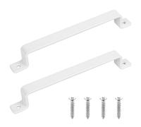 HAOCHEN Manijas de puerta de hierro fundido vintage resistentes, juego de 2, color Blanco, ideales para exteriores, garajes, armarios e interiores (230X290MM)