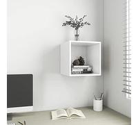 HaoChrymec Armario Flotante de Pared, Cubo Blanco 37x37x37 cm, Madera Contrachapada, Estante Decorativo Moderno para Libros, Adornos y Colecciones, Soporte 50 kg, Fácil Montaje