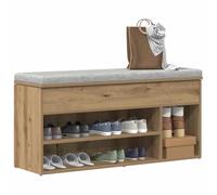 HaoChrymec Banco Zapatero Artesanal de Roble, 102 x 30.5 x 45 cm, Madera Industrializada, Zapatero Entrada Recibidor, Shoe Cabinet, Organizador de Zapatos