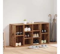 HaoChrymec Banco Zapatero con Estante, Madera Reciclada, Diseño Rústico, Banco Zapateros, Organizador de Zapatos para Zapateros Entrada Recibidor, 103 x 30 x 54.5 cm