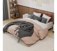 HaoChrymec Cama Tapizada de Terciopelo con Base Baja, Estructura Minimalista sin Cabecero ni Canapé, Cama Plataforma con Somier y Marco Estable para Dormitorio y Apartamento, Beige, 160 x 200 cm