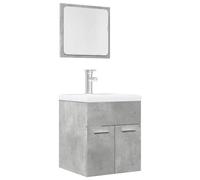 HaoChrymec Conjunto de Muebles de Baño de 2 Piezas, Material a Base de Madera, Diseño Compacto, Armario Baño, Mueble Auxiliar, para Baño y Oficina, Gris Hormigón, 41 x 38,5 x 46 cm