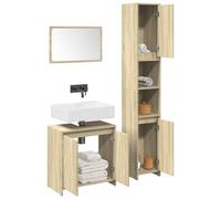 HaoChrymec Conjunto de Muebles de Baño de 3 Piezas, Madera de Roble Sonoma, Armario Multiusos, Mueble de Baño, Cajoneras de Baño, para Baño y Oficina, Color Roble Sonoma, 60 x 33 x 60 cm