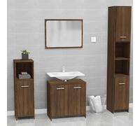 HaoChrymec Conjunto de Muebles de Baño, Madera de Aspecto Roble Marrón, Diseño Elegante, Armario Multiusos, Mueble Auxiliar de Baño, Cajoneras de Baño, para Baños y Vestidor, 60 x 33 x 61 cm