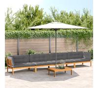 HaoChrymec Conjunto sofá jardín palets, Acacia, Gris, 5 Piezas, 90.47kg | Madera maciza de acacia, diseño modular, cojines hidrófugos, 110 kg por asiento, requiere montaje