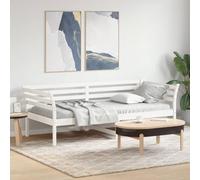 HaoChrymec Diván Convertible en Cama, Madera de Pino Macizo, Sofá Cama Multifunción para Salón o Dormitorio, Color Blanco, 80x200 cm