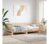 HaoChrymec Diván Extensible de Madera de Pino Maciza, Sofá Cama 2 Plazas con Estructura de Láminas, Diseño Multifuncional para Salón o Dormitorio, 2X(80x200) cm
