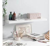 HaoChrymec Estante Flotante Blanco Brillante, Panel MDF con Estructura Metálica, Diseño Moderno Nido de Abeja, Soporte 10 kg, Ideal para Salón, Dormitorio u Oficina, 80x23.5x3.8 cm