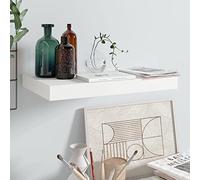 HaoChrymec Estante Flotante Blanco, MDF Alto Brillo con Estructura Metálica, Diseño Panal Moderno, Soporte 5 kg, Libros, Decoración y Colecciones, 40x23x3.8 cm